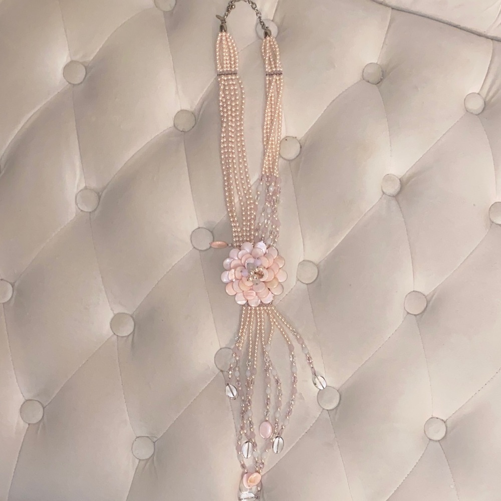 Elegant Pink Floral Necklace